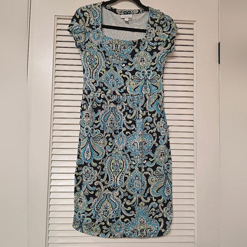 Character Club - Paisley Pattern Short-Sleeve Bodycon Dress With Pockets
